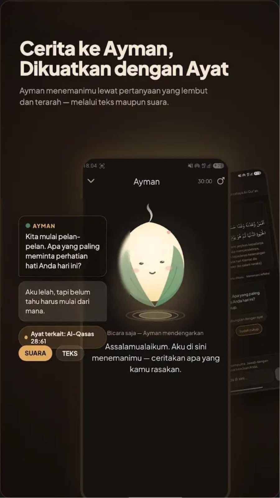 Cerita ke Ayman, Dikuatkan dengan Ayat